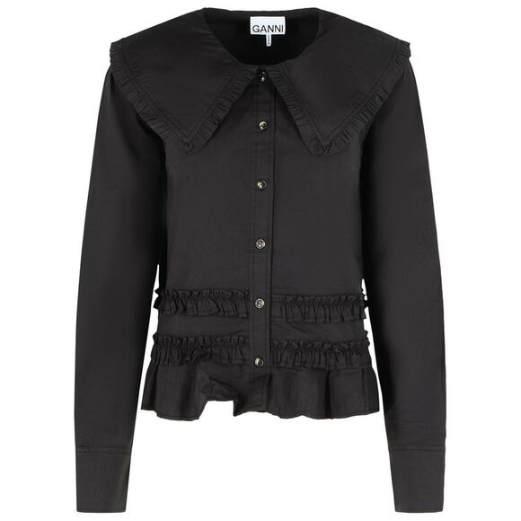 Ganni Black Cotton Shirt Women